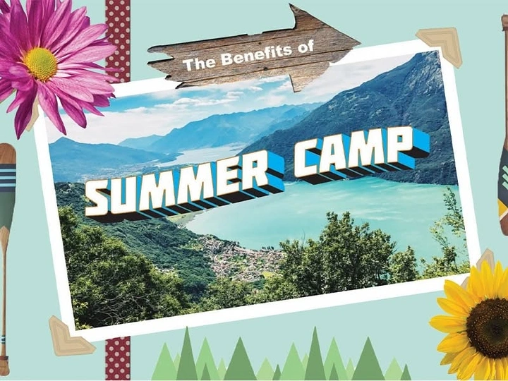 Summer Camps & Kids Activities creative ad: Scrapbook collage frames camp benefits