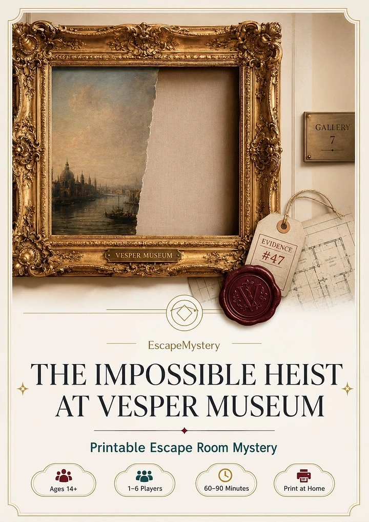 Escape Rooms creative ad: Museum frame becomes heist evidence