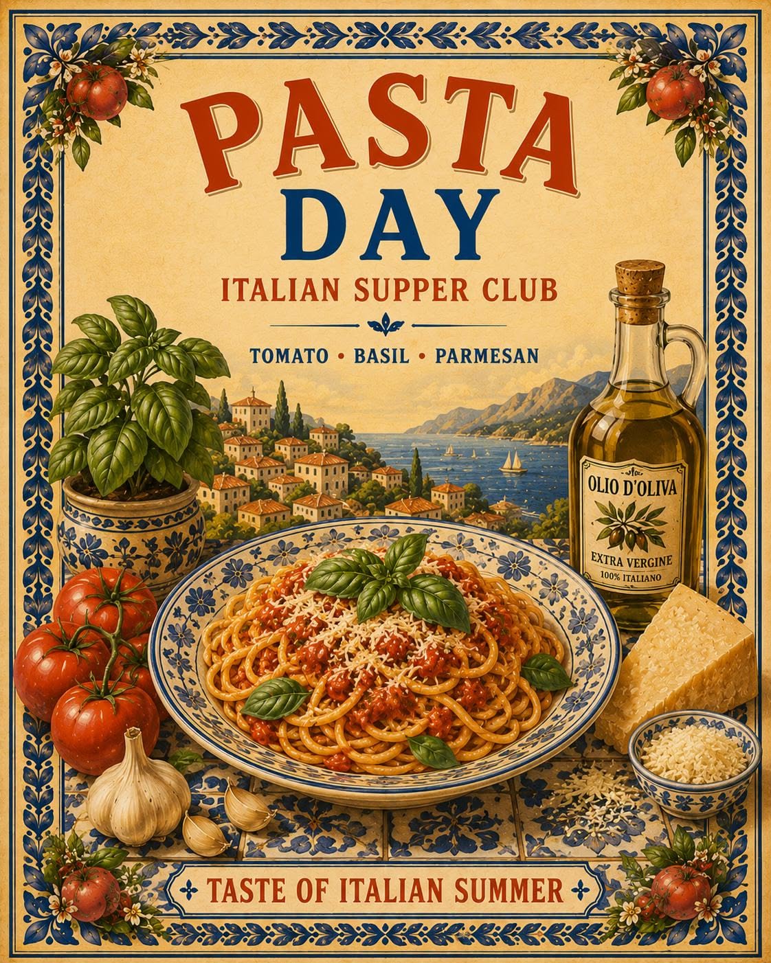 Instagram post: Exceptional illustrated pasta event poster