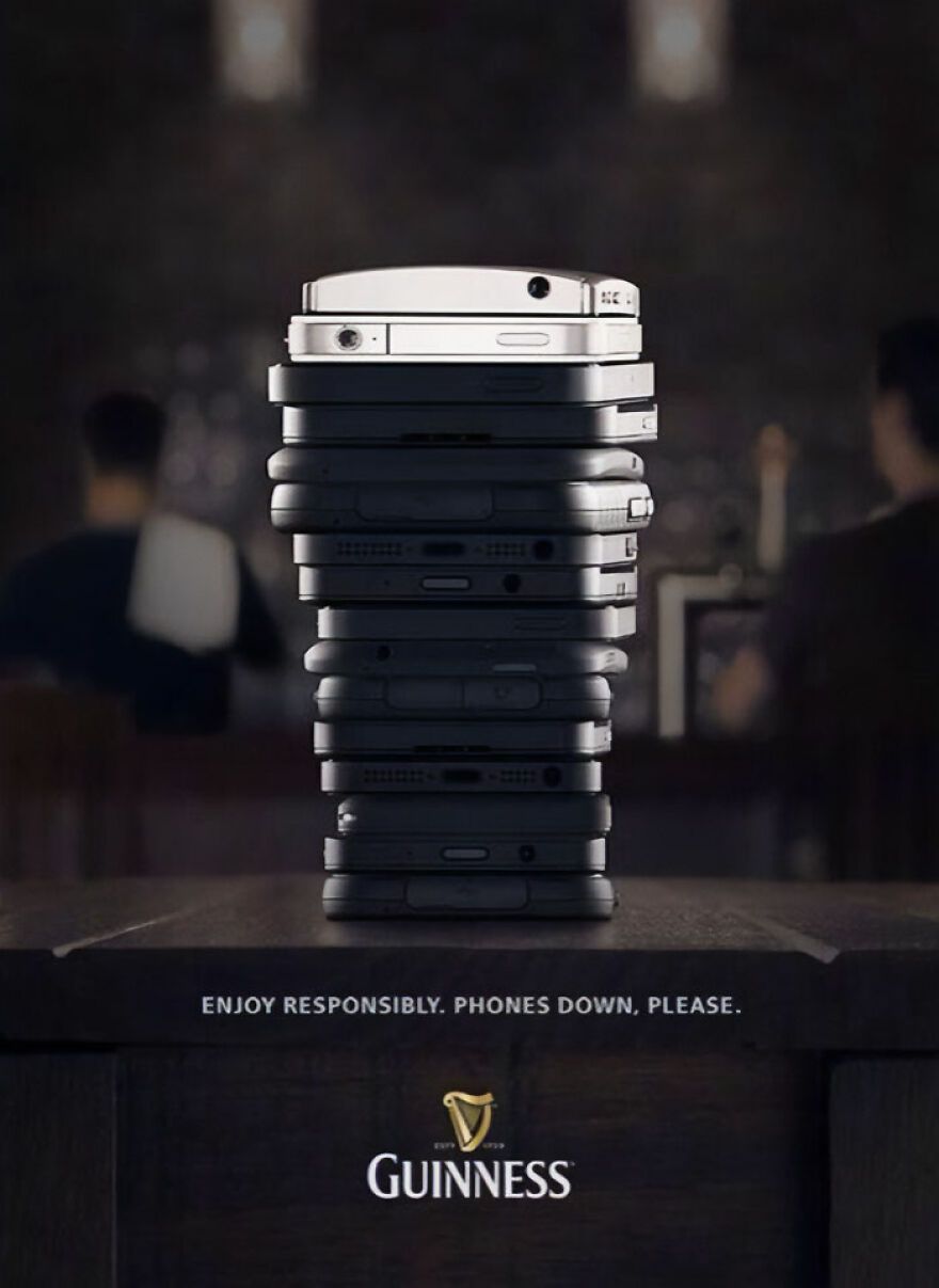 Instagram post: Strong phone-stack metaphor with excellent craft