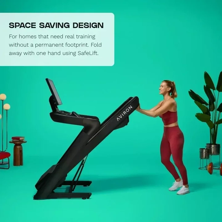 Fitness Equipment Stores creative ad: Space-saving product shown as room solution