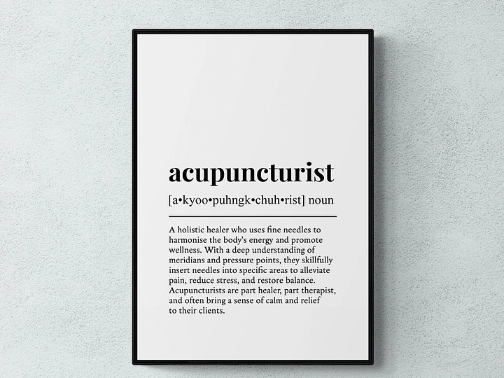 Acupuncture & Cupping Clinics creative ad: Acupuncturist definition turned into poster