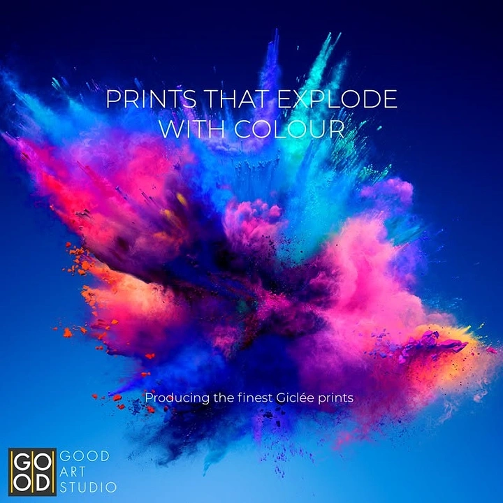 Holi creative ad: Huge explosion of pink, blue and orange colour powder