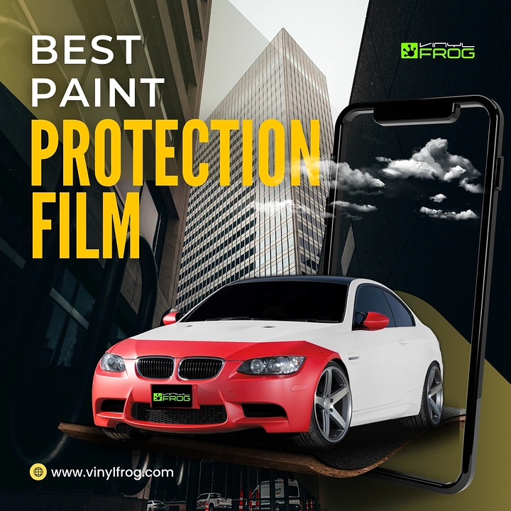 Window Tinting & Car Wraps creative ad: Phone-frame composition showcases protection