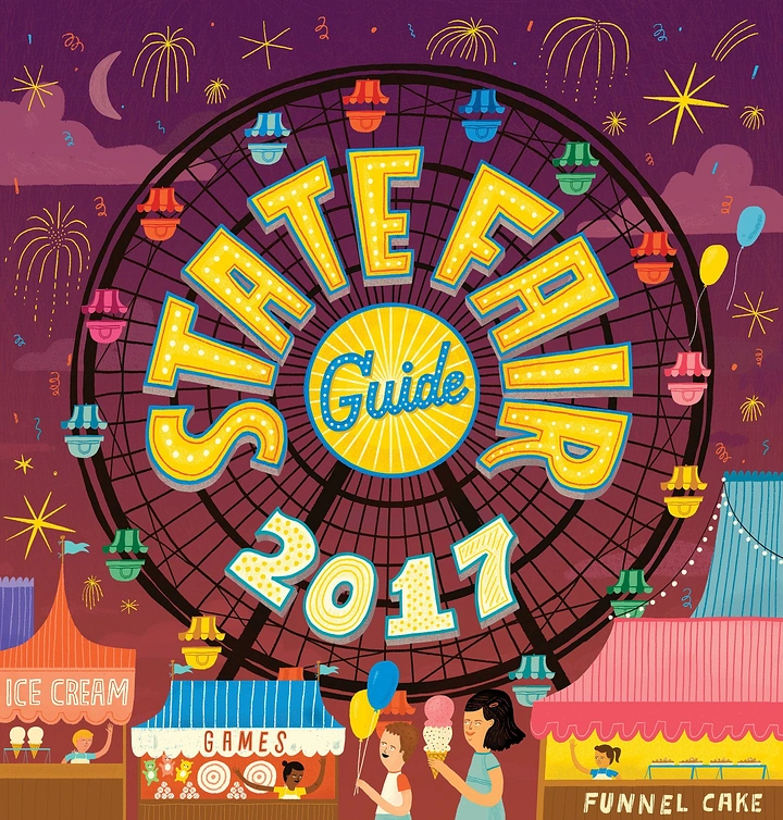 Amusement & Water Parks creative ad: Ferris wheel forms the title lettering