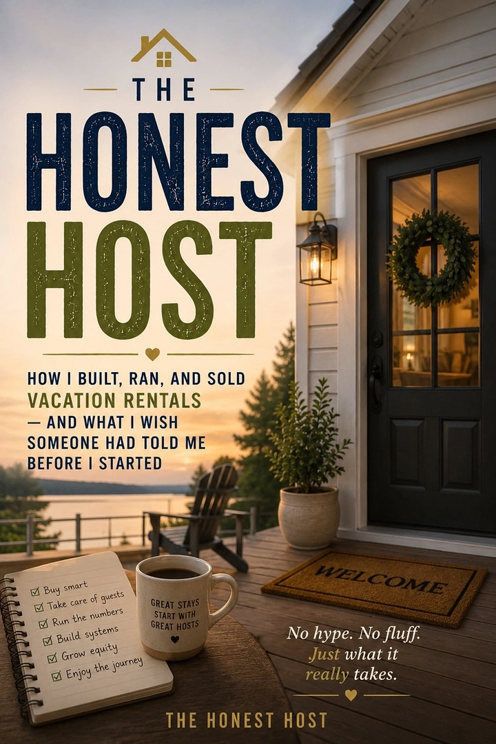 Vacation Rentals & Holiday Homes creative ad: Editorial book-cover treatment for hosts