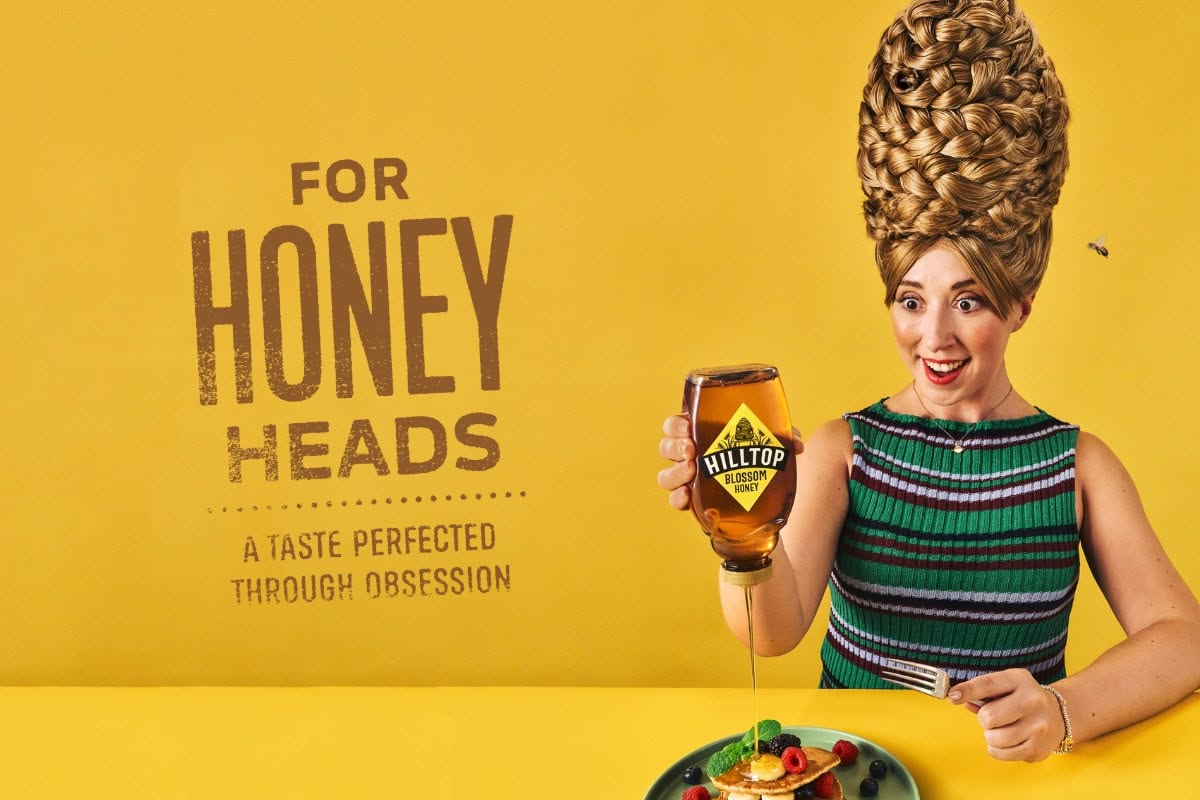 Banner: Beehive hairstyle creates visual pun