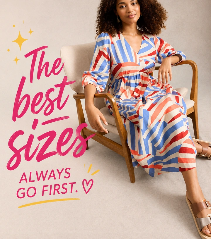 Plus-Size Fashion creative ad: Witty copy about size availability
