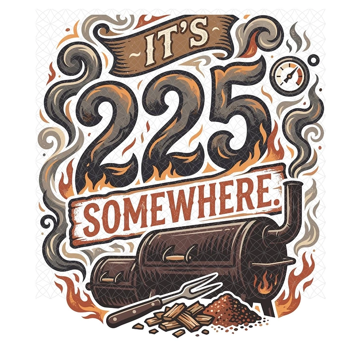 BBQ & Grill Restaurants creative ad: Clever smoking temperature typography pun.