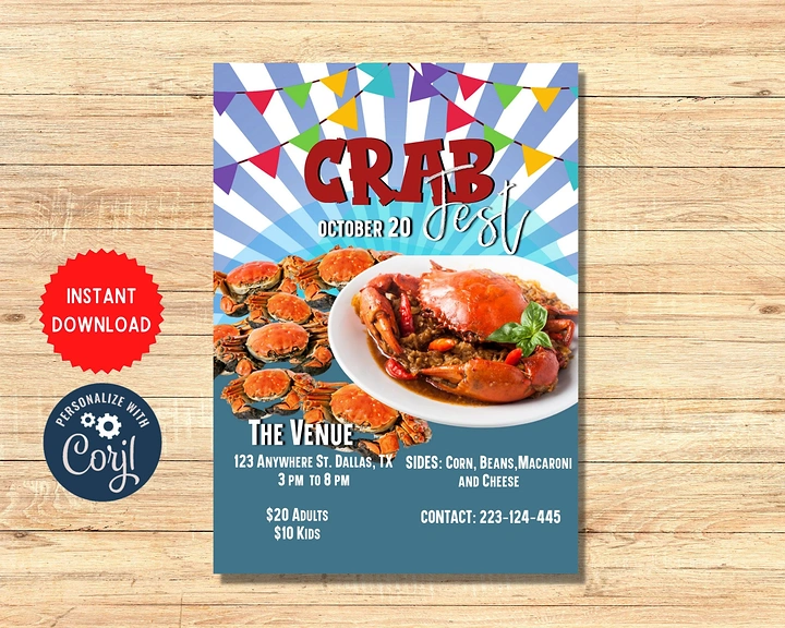 Seafood Restaurants creative ad: Crab Some Fun pun gives occasion character
