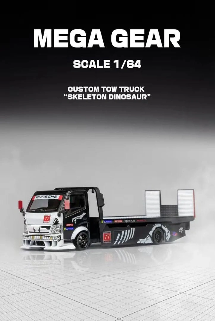 Towing & Roadside Assistance creative ad: Dinosaur-themed custom tow truck poster
