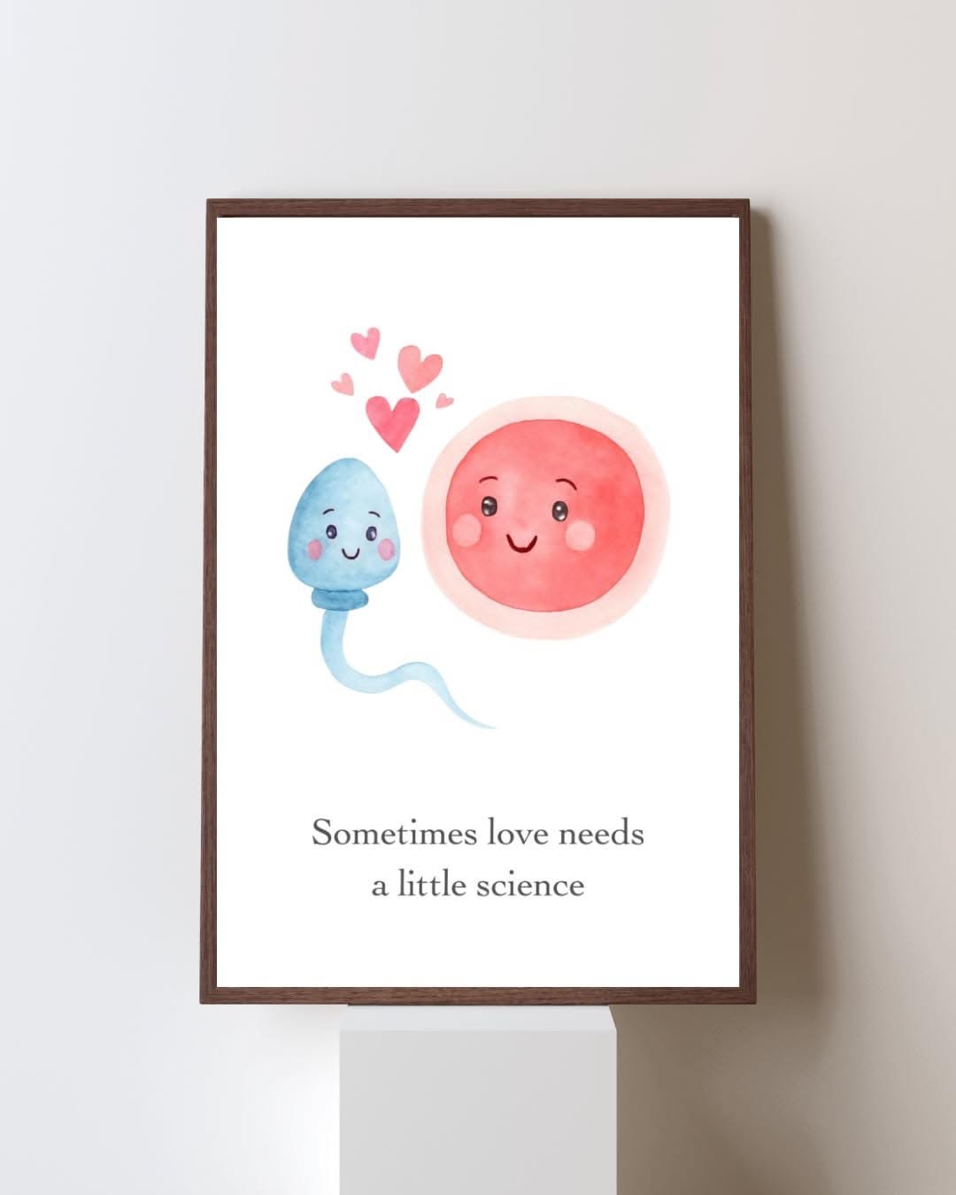 Instagram post: Cute sperm meets egg, witty line