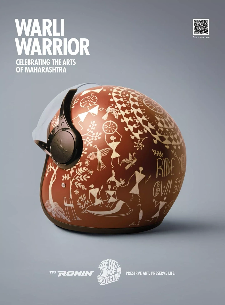 Helmets & Riding Gear creative ad: Helmet becomes a cultural storytelling artifact