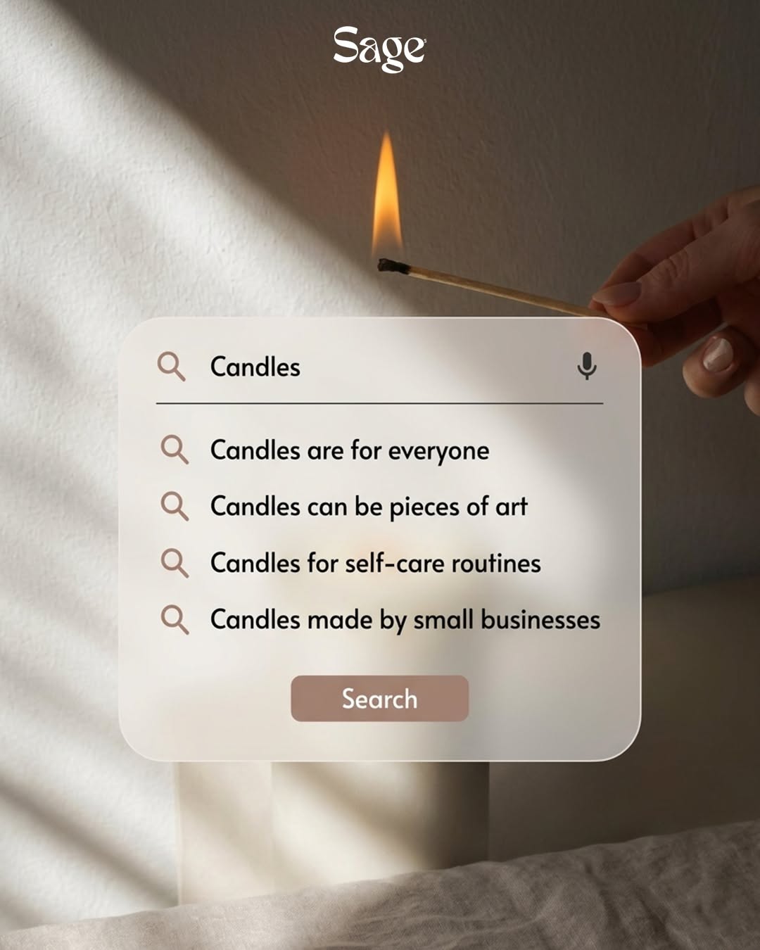 Instagram post: Search bar autocomplete as copy device