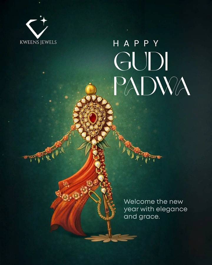 other-festival creative ad: Gudi reimagined as a kundan jewel pendant