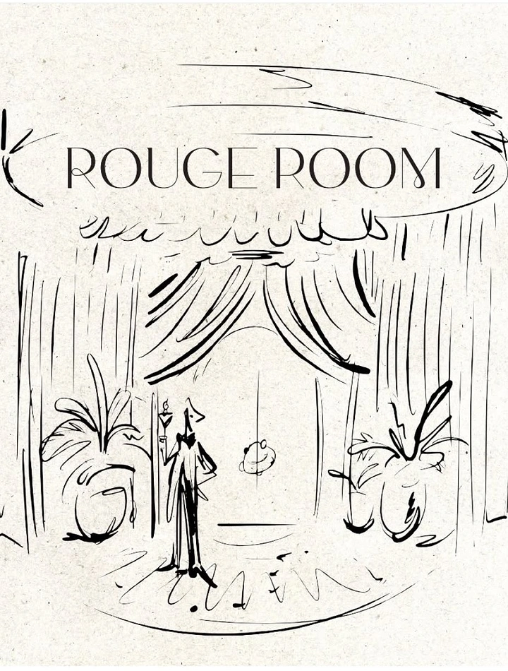 Banquet Halls & Venues creative ad: Hand-inked sketch poster for Rouge Room