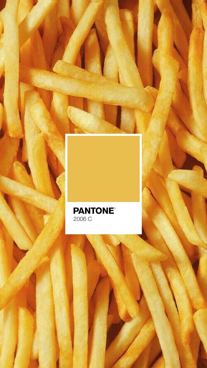 Snacks & Namkeen Brands creative ad: Pantone swatch over fries