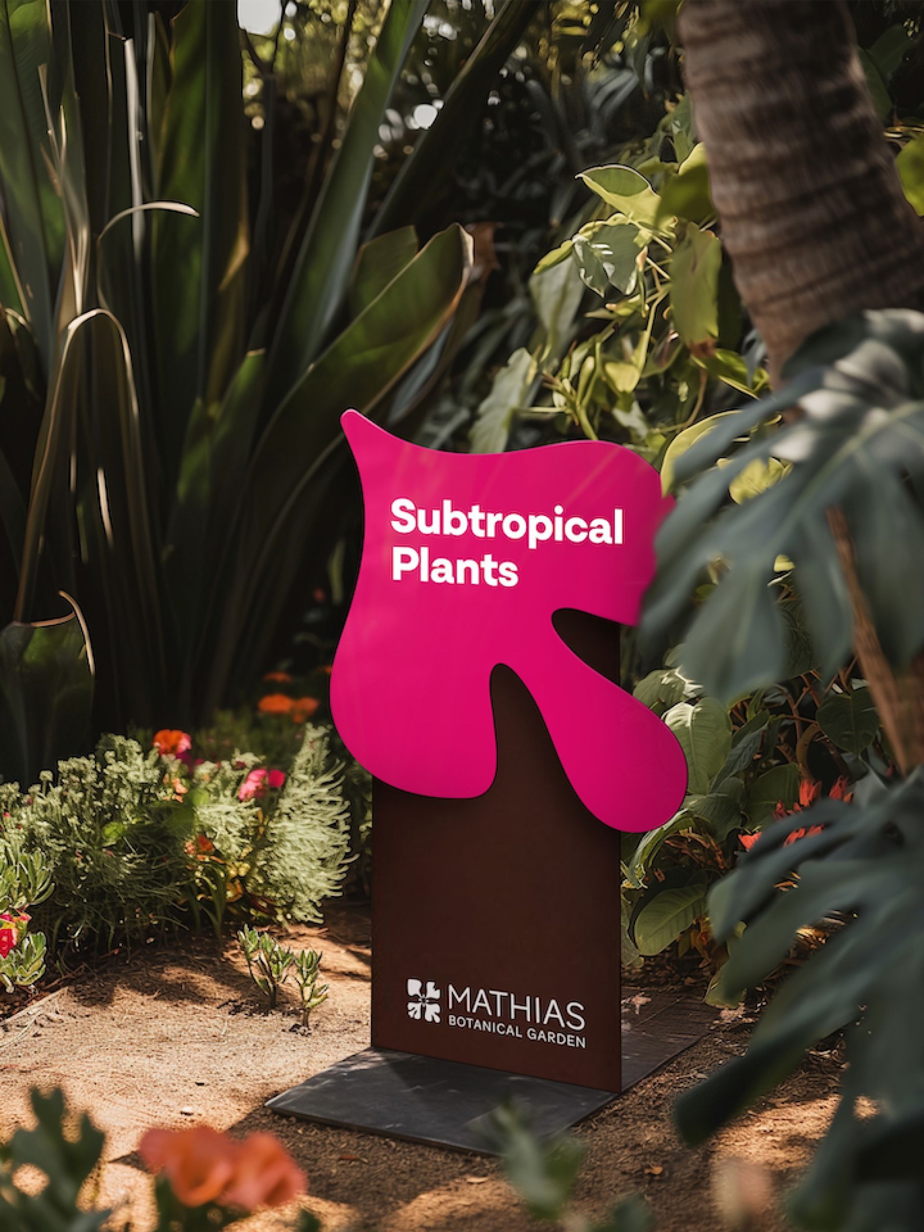 Instagram post: Plant-shaped sign reinforces botanical message