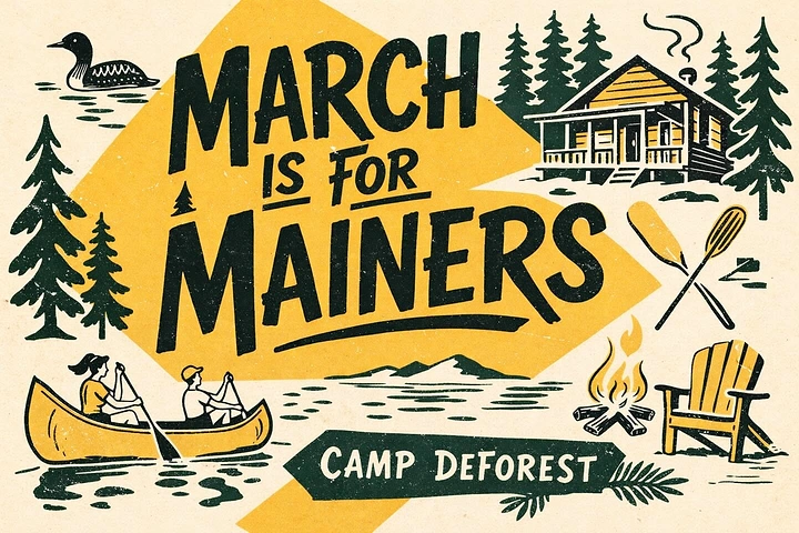 Summer Camps & Kids Activities creative ad: Witty regional headline anchors illustrated camp scene