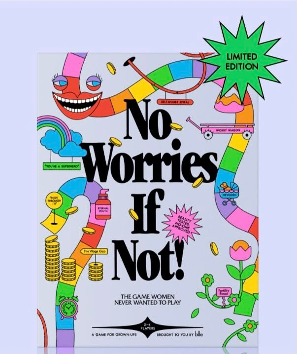 Board Games & Game Cafes creative ad: Whimsical worries-themed illustrated poster