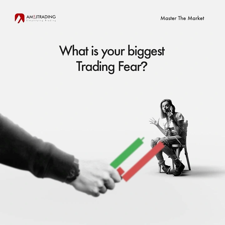 Stock Brokers & Investing creative ad: Candlestick handed to fearful woman