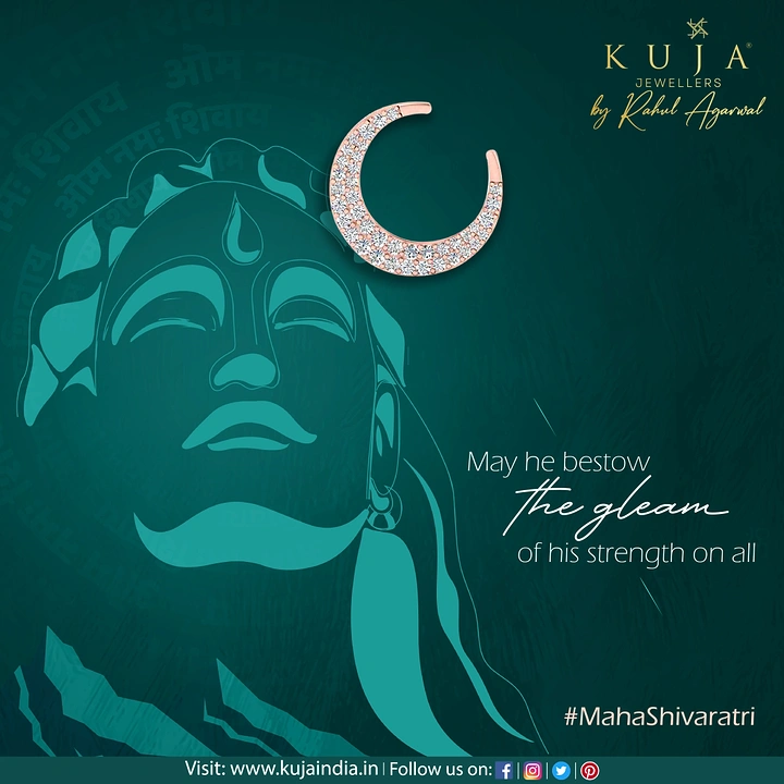 other-festival creative ad: Teal Shiva bust illustration with a diamond crescent pendant as the moon