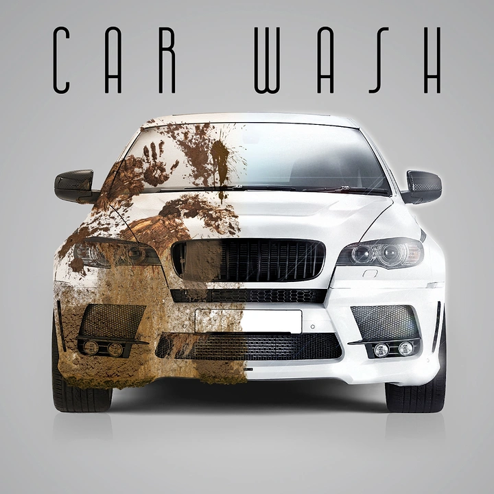 Car Wash & Detailing creative ad: Half-muddy car shows before/after