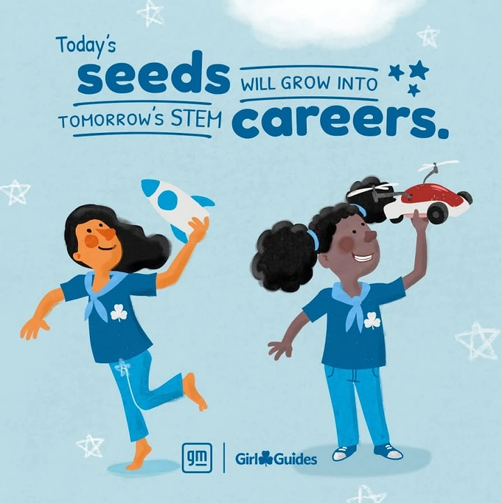 Robotics & STEM Classes creative ad: Seeds cleverly become STEM careers