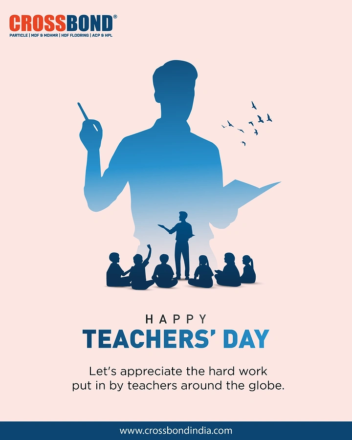 Teachers Day creative ad: Large teacher silhouette containing a classroom scene