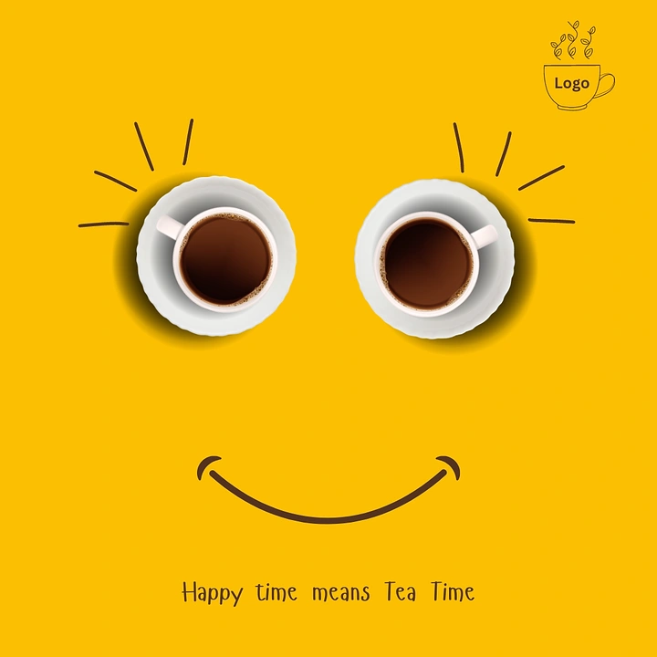 Tea & Chai Brands creative ad: Tea cups as smiley face eyes