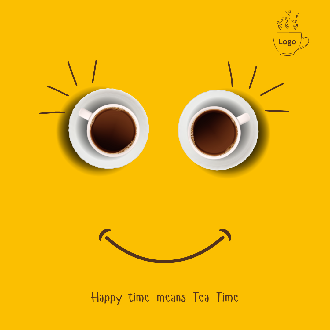 Instagram post: Tea cups as smiley face eyes