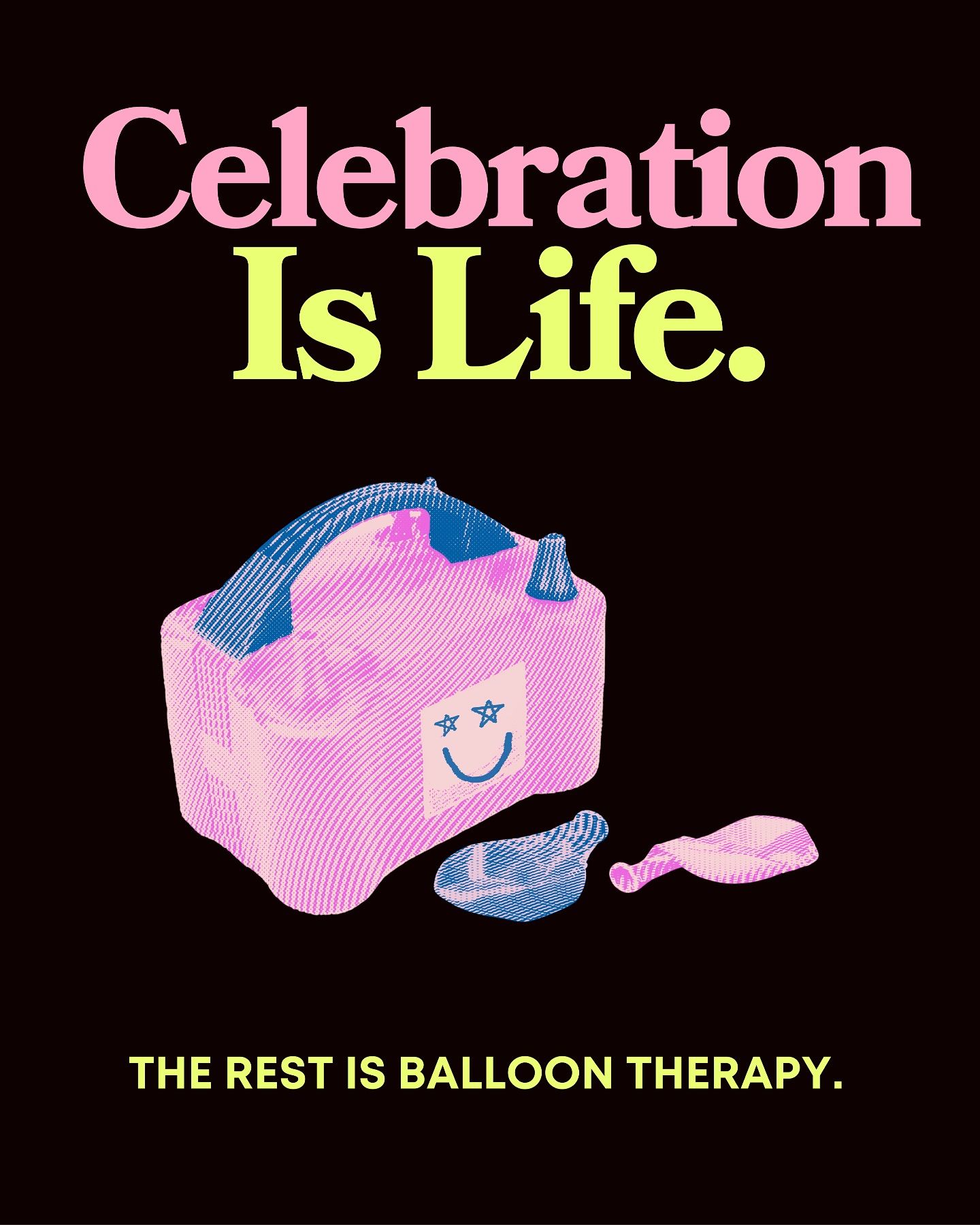 Instagram post: Balloon bag visualizes celebration therapy