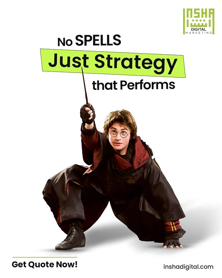 Agency creative ad: Wizard pun: no spells, just strategy