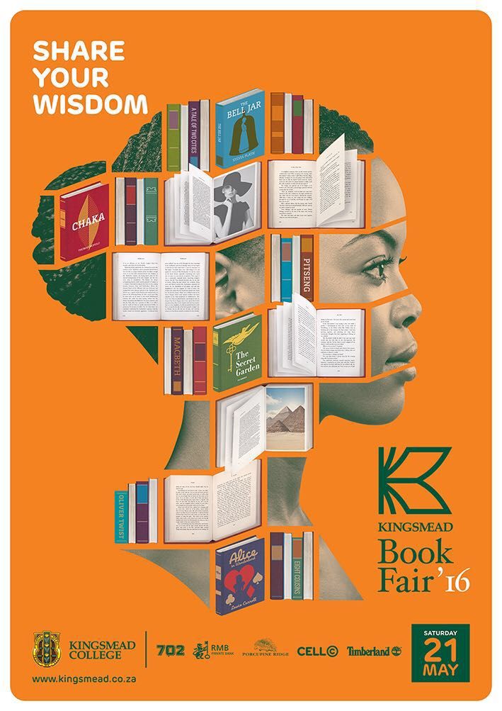Woman's profile silhouette filled with bookshelf compartments