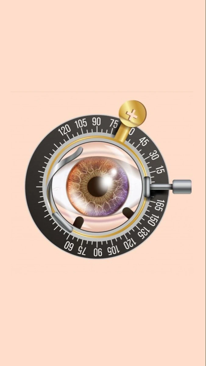 Opticians & Eye Care creative ad: Eye set inside phoropter dial lens