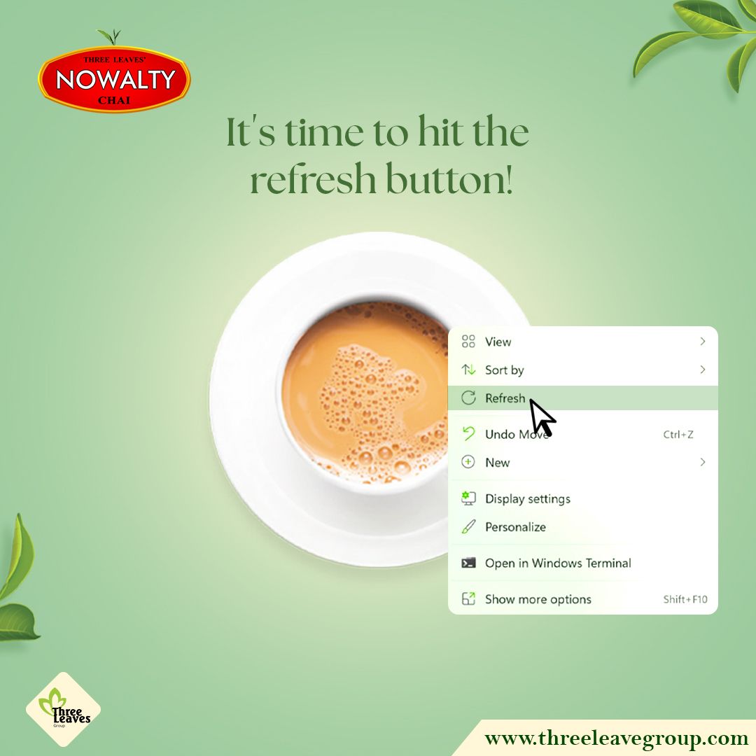 Instagram post: Desktop 'refresh' context menu on chai