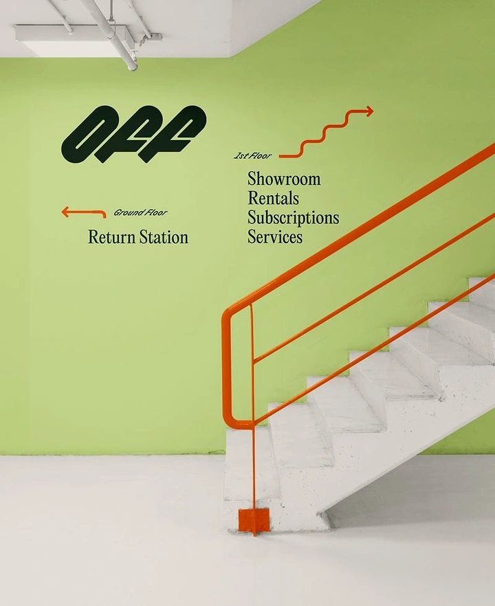 Signage & Sign Makers creative ad: Wayfinding graphics echo staircase geometry