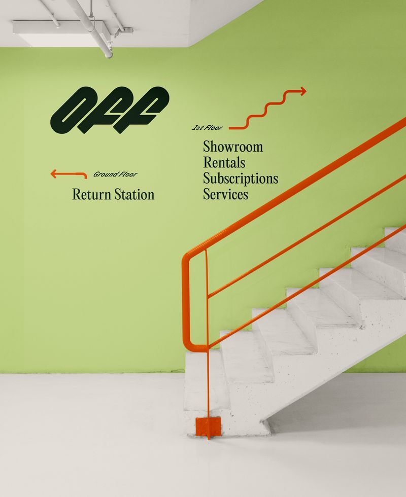 Instagram post: Wayfinding graphics echo staircase geometry