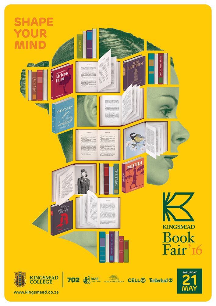 Head silhouette built from books, Shape Your Mind
