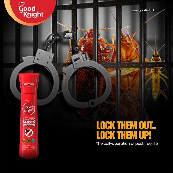 Pest Control creative ad: Handcuffs and jail cell for bugs
