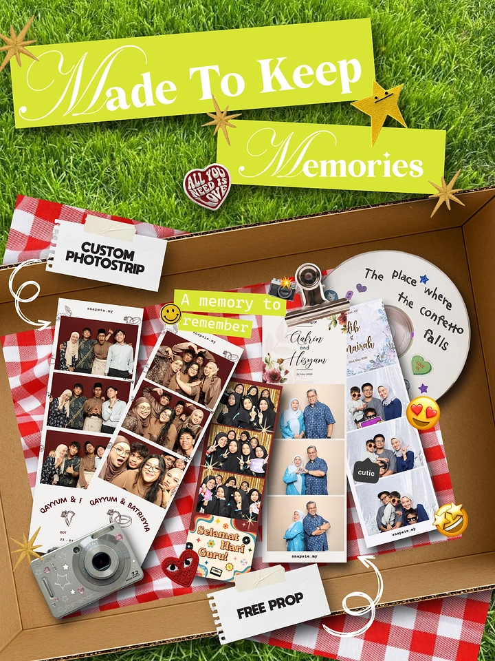 Photo Booth Rentals creative ad: Keepsake box turns memories into gift