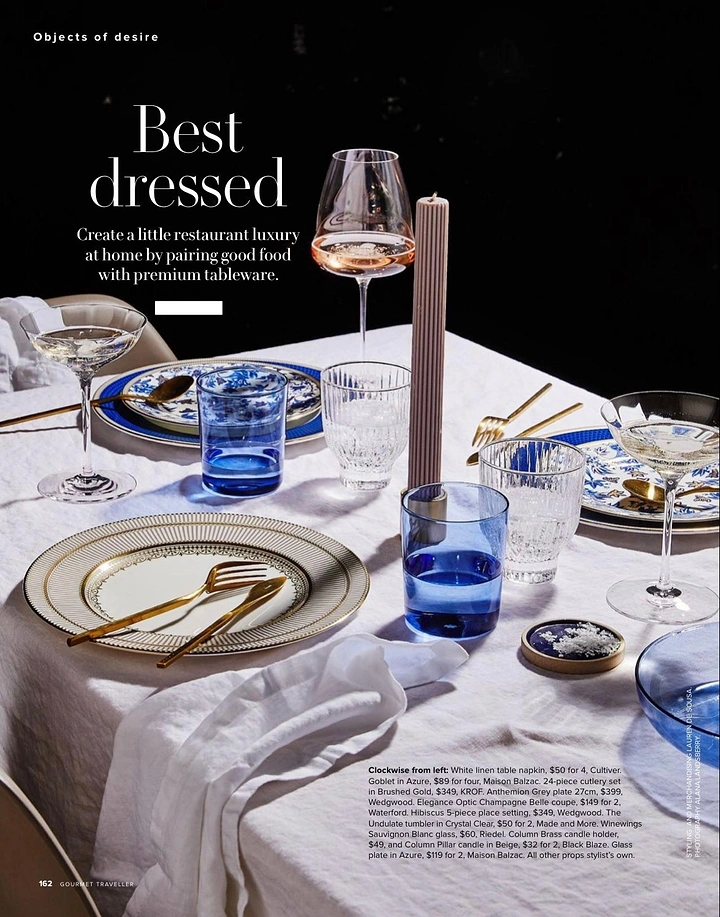 Tableware & Crockery creative ad: Best-dressed fashion metaphor for tableware