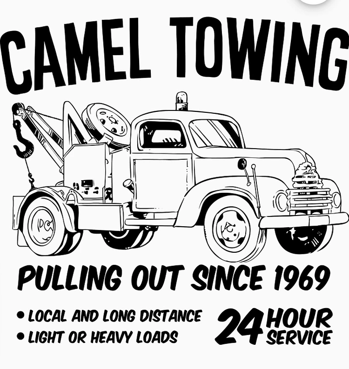 Towing & Roadside Assistance creative ad: Vintage illustration with pulling-out pun