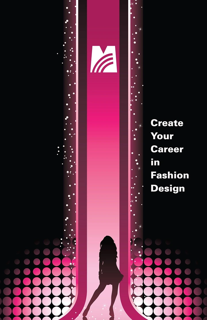 Design & Animation Schools creative ad: Career message framed as fashion runway