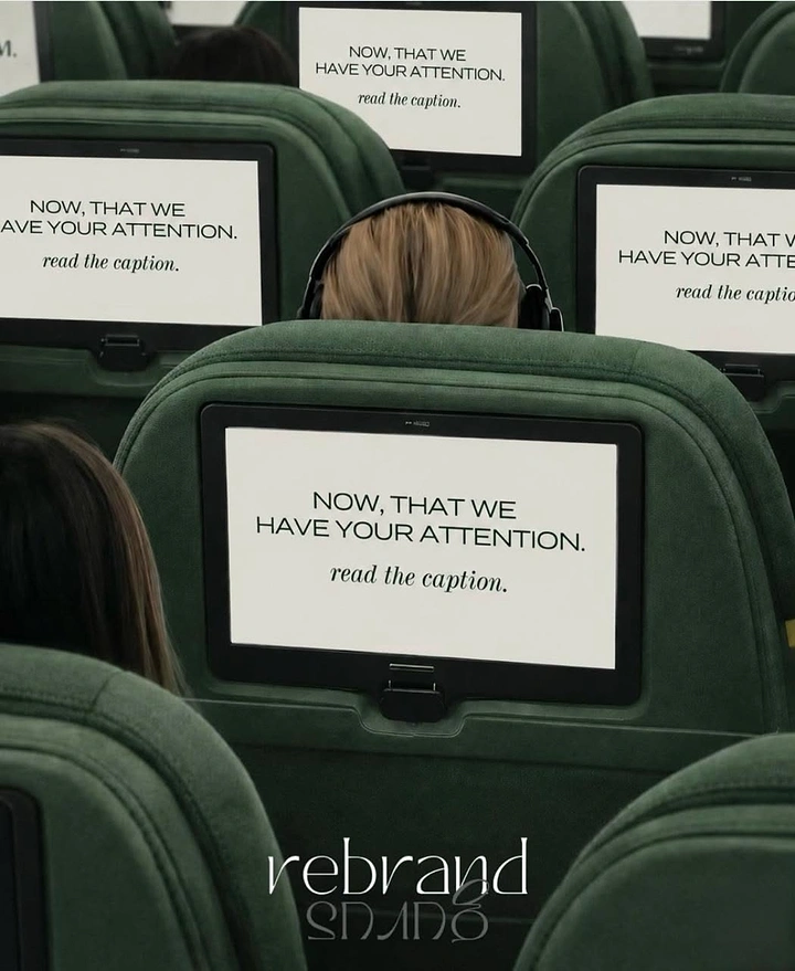 Agency creative ad: Seatback screens: 'now we have your attention'