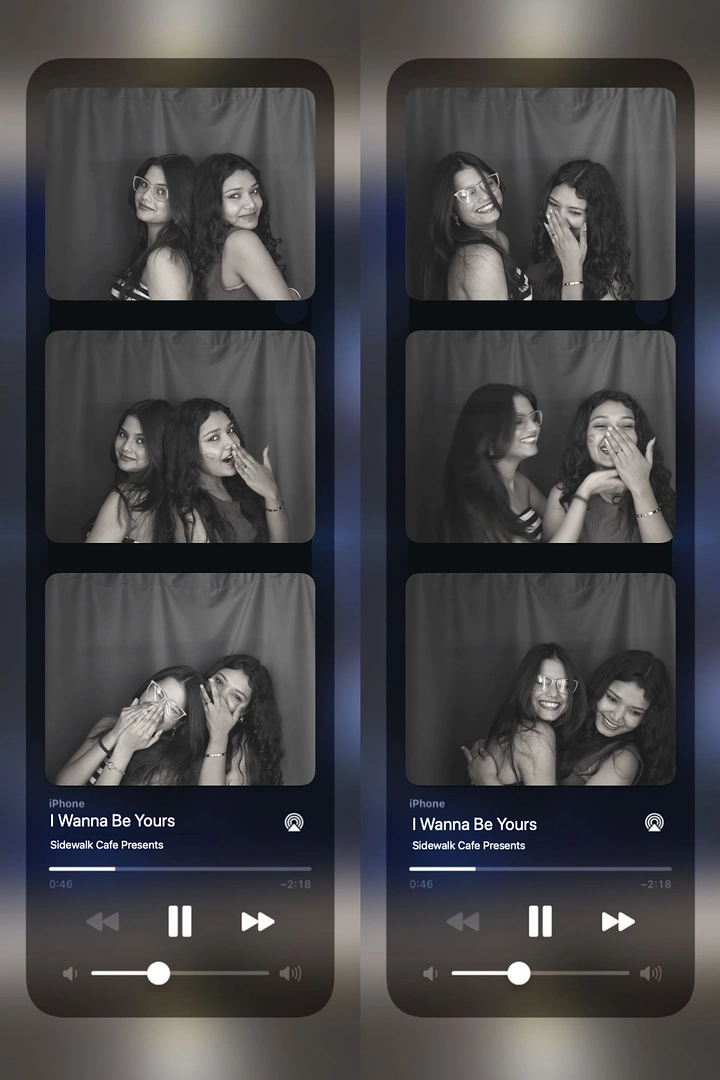 Photo Booth Rentals creative ad: Photo booth strip as music player