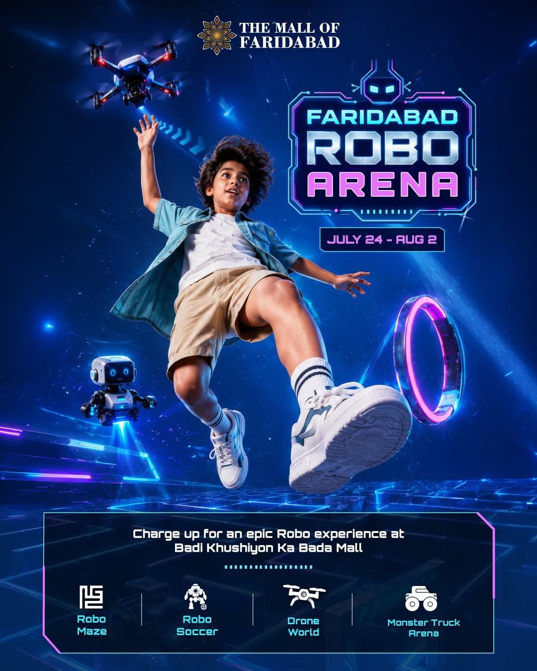 Instagram post: Immersive robot arena event concept
