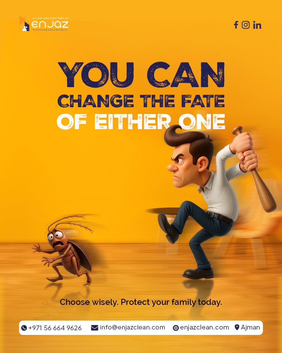 Instagram post: Man vs cockroach 'change the fate' duel