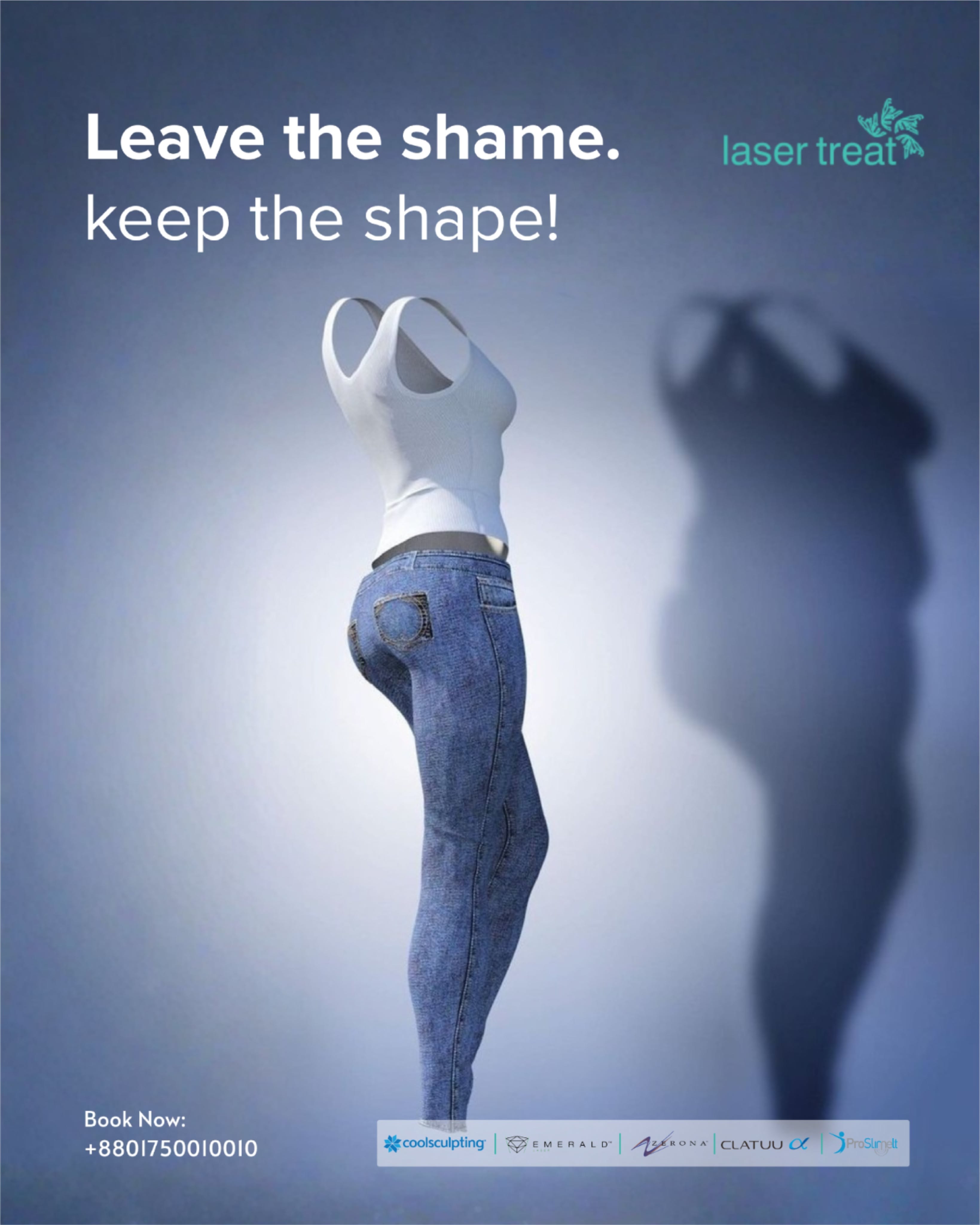 Instagram post: Shadow metaphor supports body-shame message