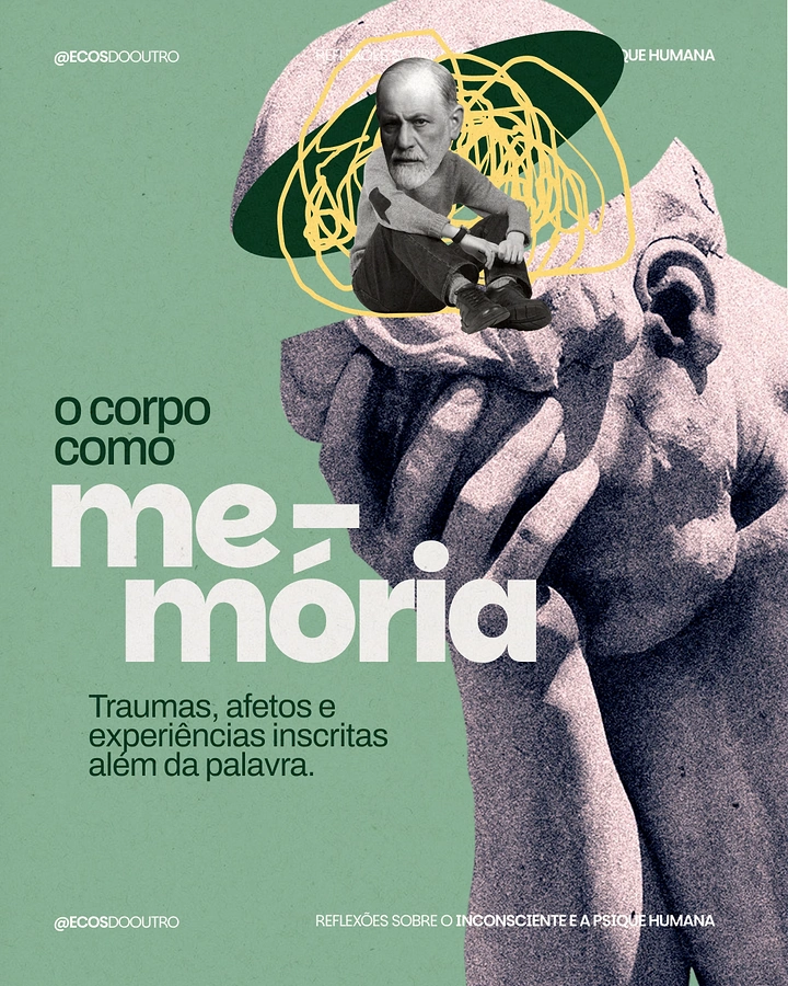Media creative ad: Grainy statue head in hand with a vintage figure of a bearded thinker sitting on top
